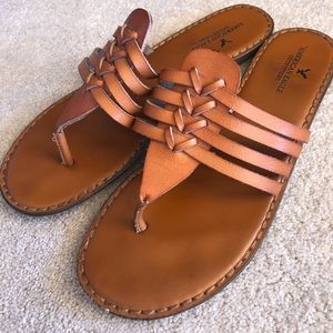 American Eagle Woven Leather Sandals